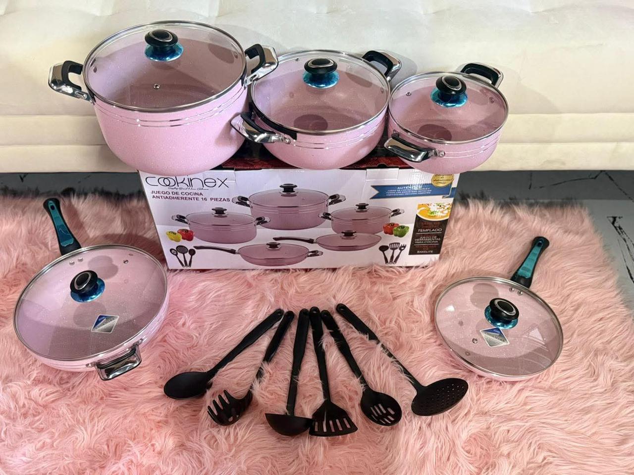 Bateria Cookinex rosa 16 piezas
