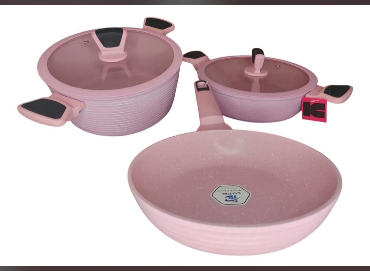 Juego de sartenes rosa Kitchen