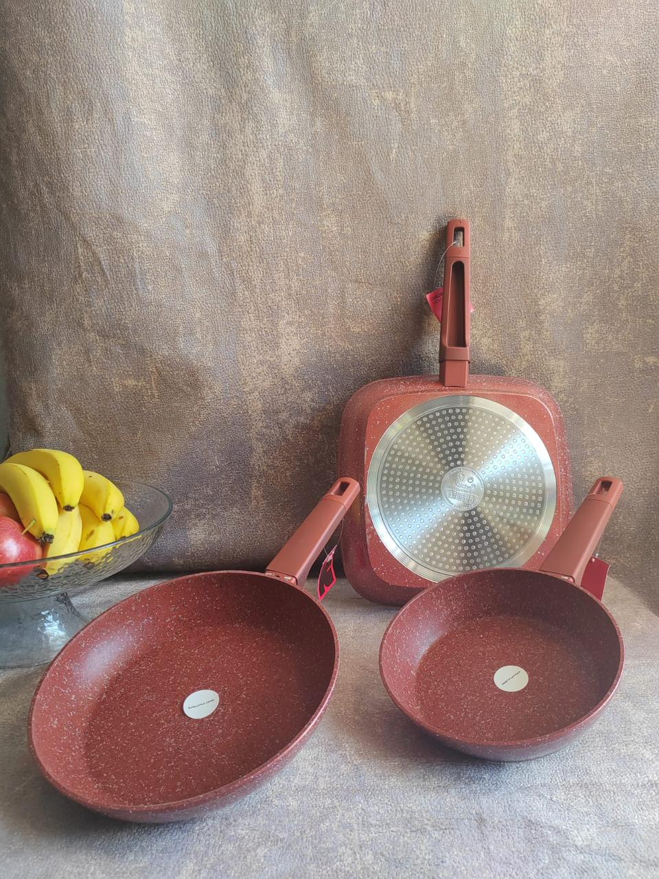 Set de sartenes granito terracota